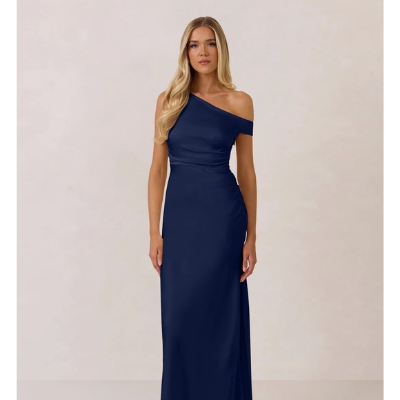 Park & Fifth Dresses & Skirts - Park & Fifth Navy Satin Maxi Skirt